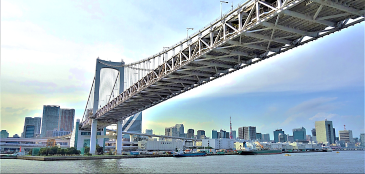 under the tokyo bay bridge